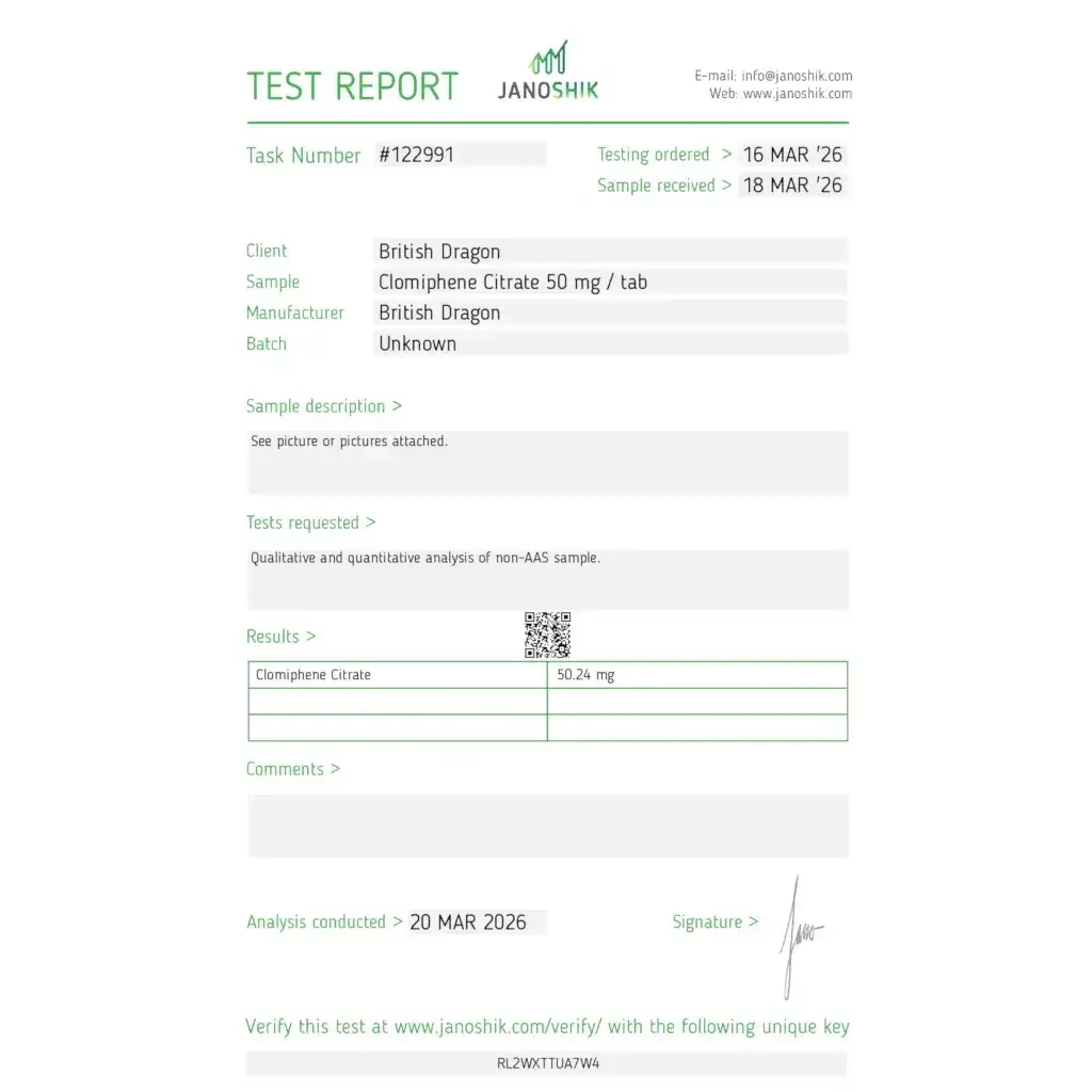 Clomiphene 50 mg (100 Tablets)
